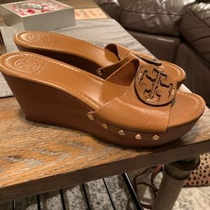 Tan Tory Burch Wedges! Lightly worn